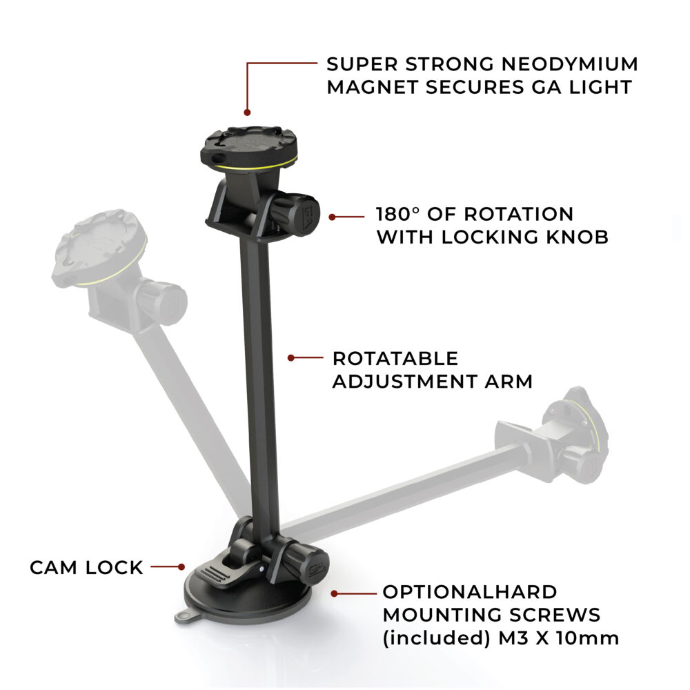 Rotatable Suction Cup Extender Pole Mount