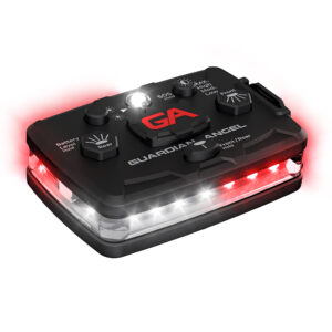 guardian angel safety device with white and red lights