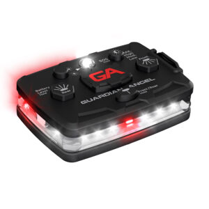 guardian angel safety device with red and white lights