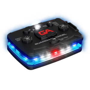 guardian angel safety device with white and blue lights