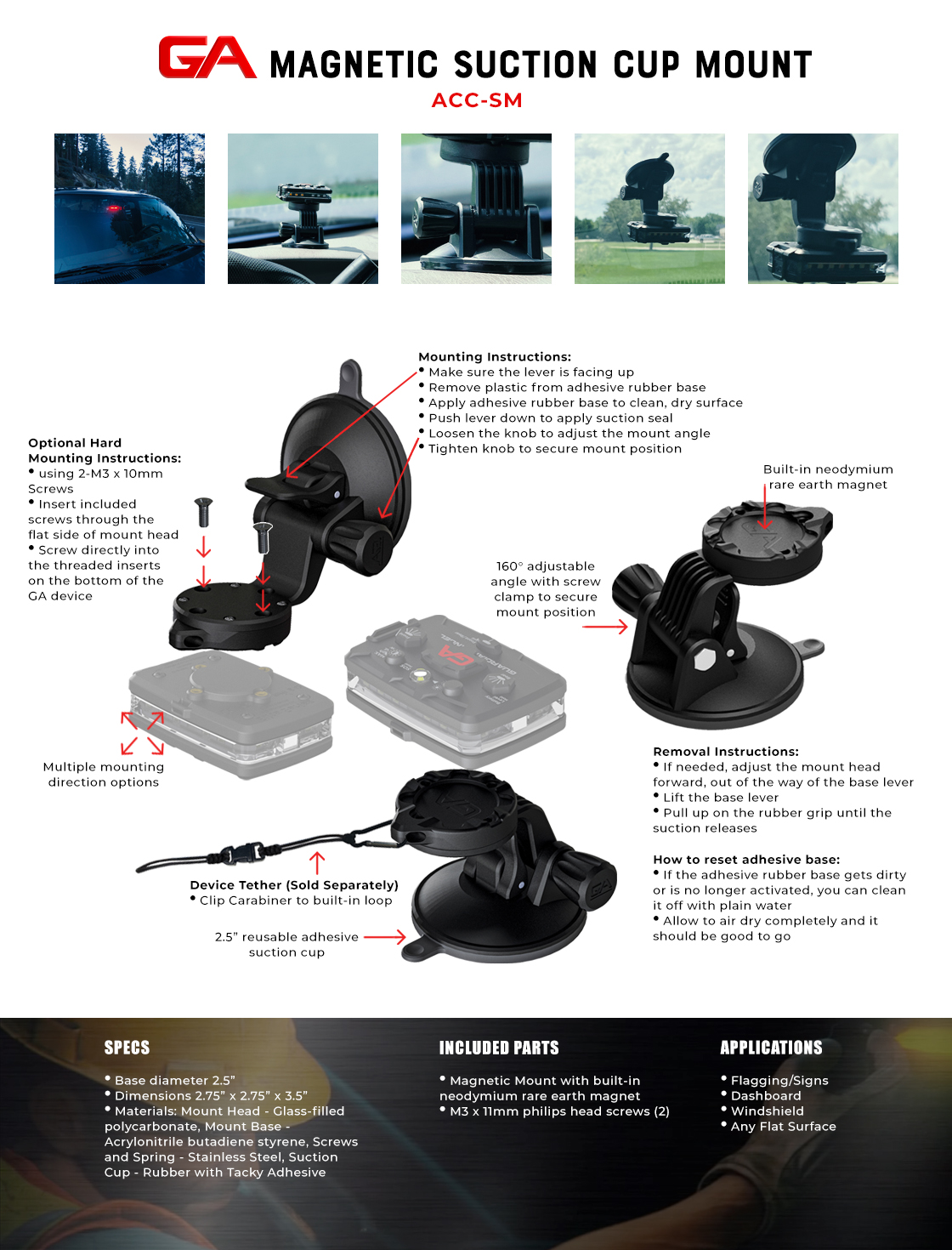 Magnetic Suction Cup Mount