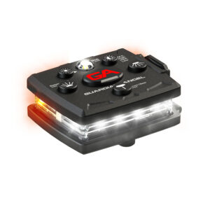 small guardian angel safety device with white and orange lights