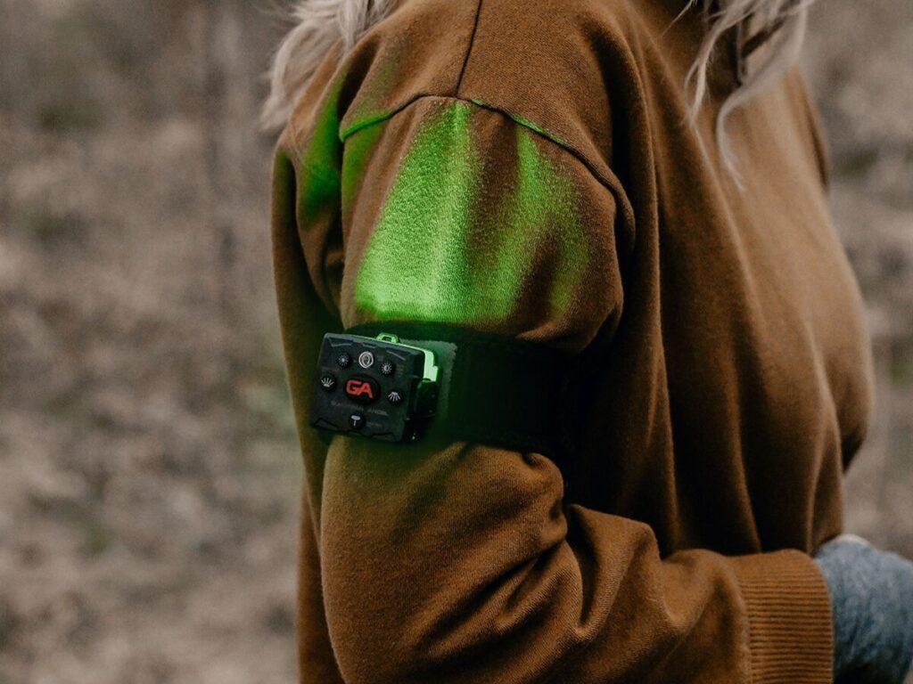 Guardian Angel Elite Series wearable light strapped to an arm